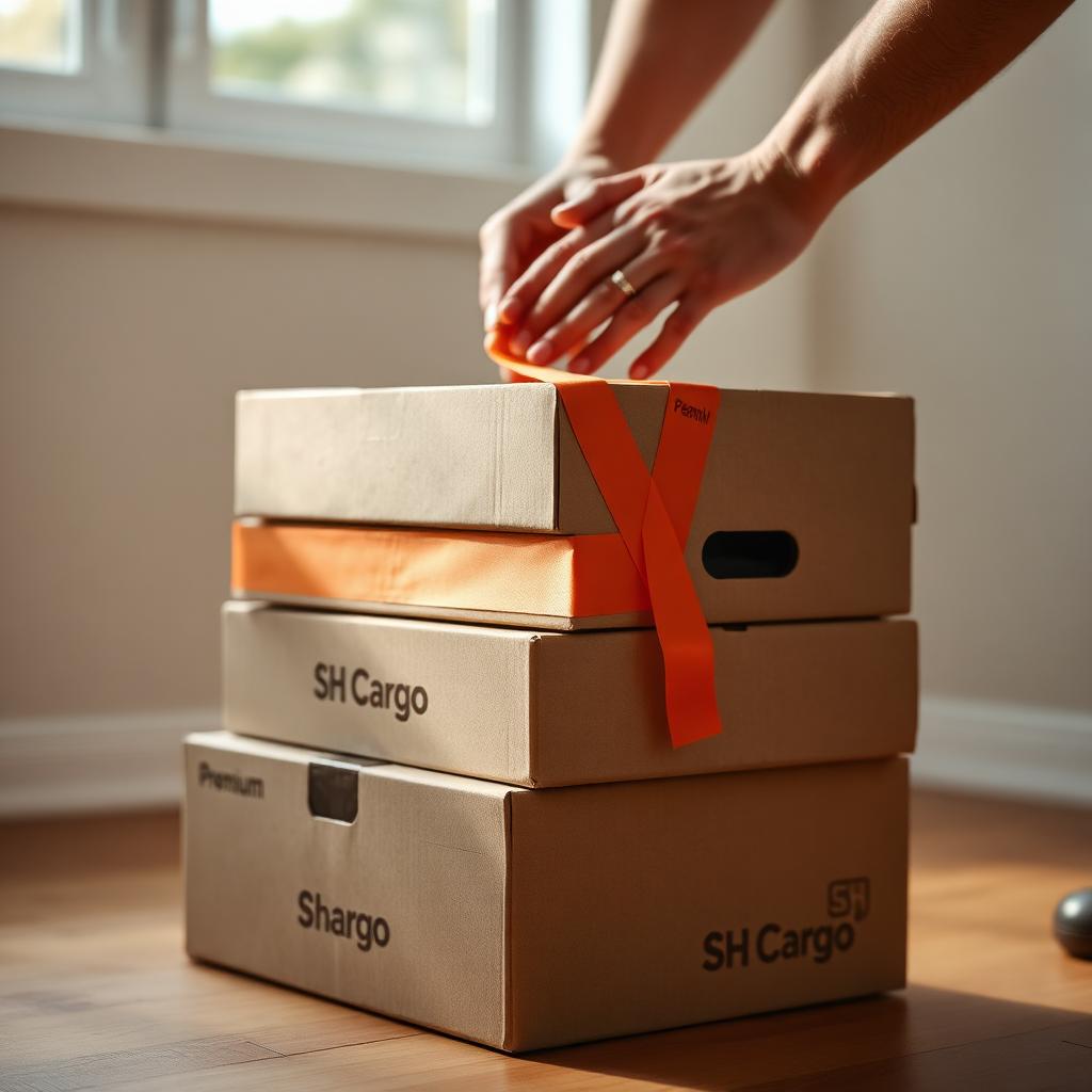 Sealed SH Cargo moving boxes