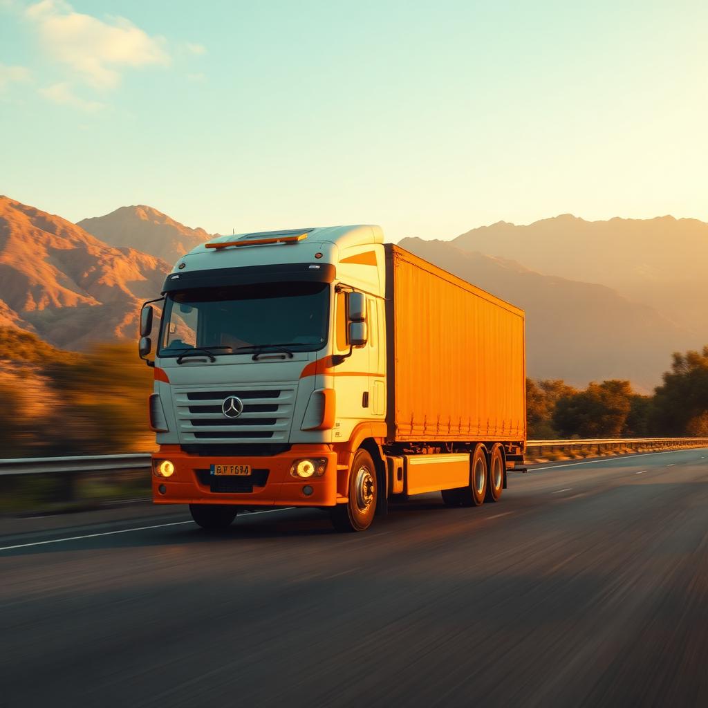 Cargo truck on highway